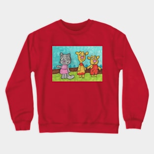 Cartoons Calves and Kitten Crewneck Sweatshirt